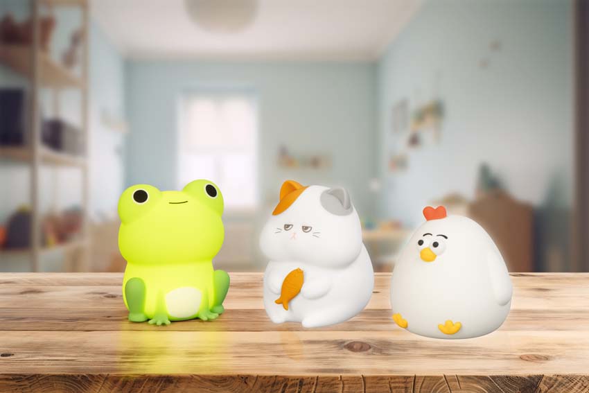 Tafellamp Kikker - Groen - B8cm - Dimbaar - LED - 1x0,4W - RGB 3000K - met batterij en timer