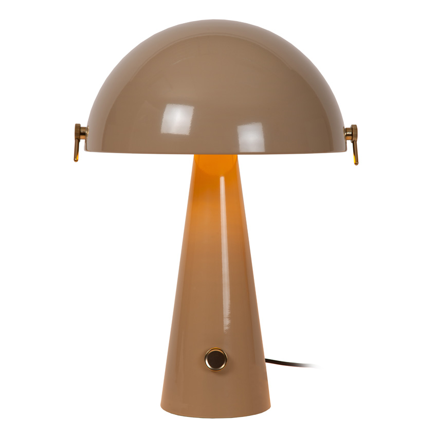 Lucide Vibes Barone - Lampe de table - Ø38cm - 1xE27 - Taupe