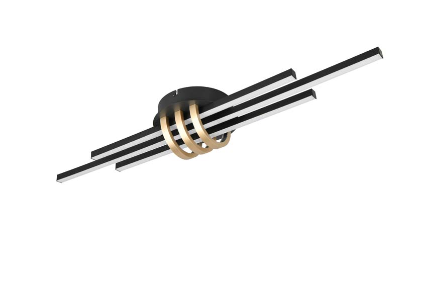 Plafonnier - noir/or - 81x18x10,5cm - dimmable - LED - 1x20W - 3000K
