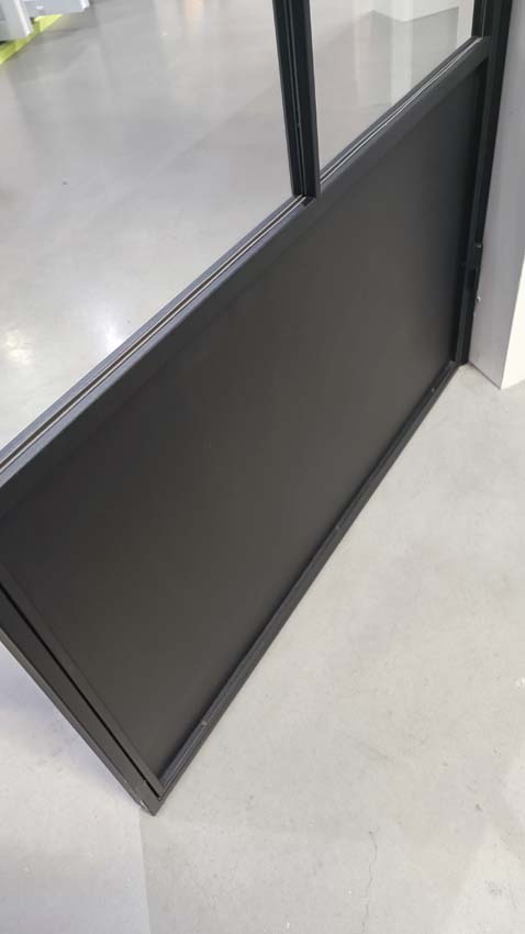 Porte intérieure simple en acier Black Beauty noir 6V poussant à droite sur mesure