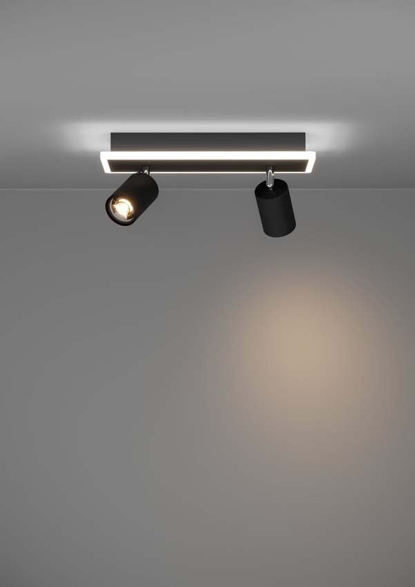 Spot en saillie - Noir - Dimmable - LED - 2x12W - 3000K