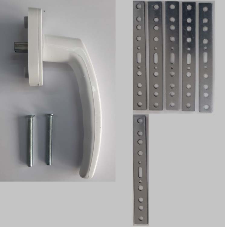 Accessoires complet pour lot2 fenêtre pvc blanc 6 ancre (court)