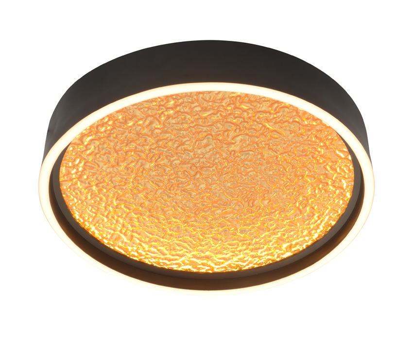 Plafonnier - noir/doré - Ø40cm - dimmable - LED - 1x40W - 3000K