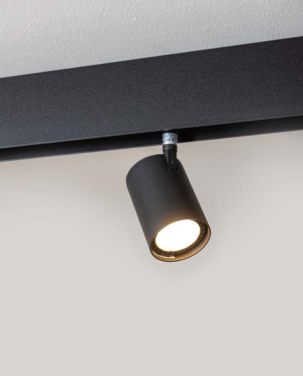 Railverlichting design Béa zwart set 1,2m 3 spots GU10 3x5W