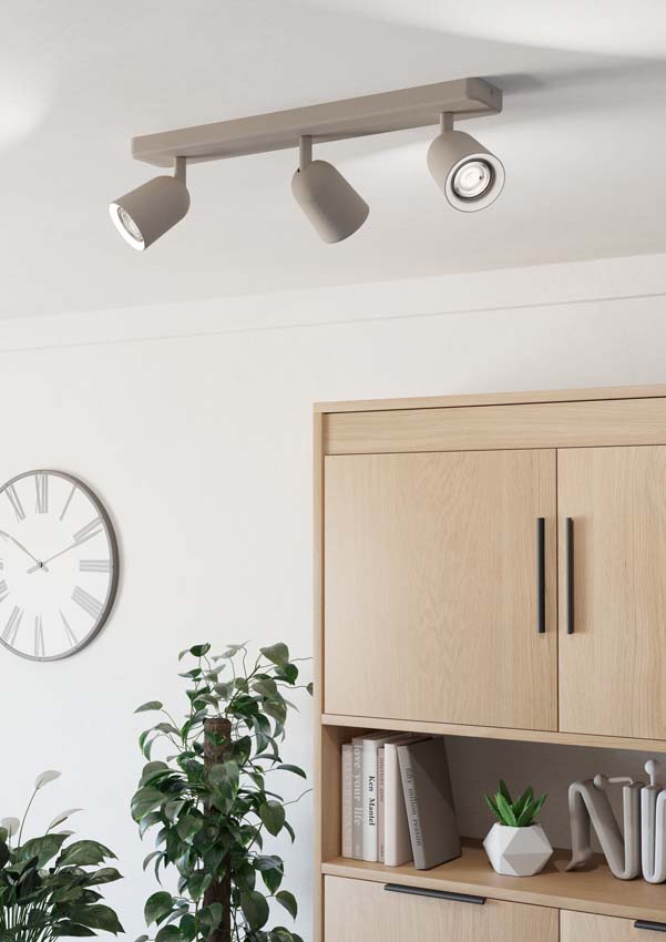 Opbouwspot - Zand - L35xH11cm - Dimbaar - GU10 - 3x5W