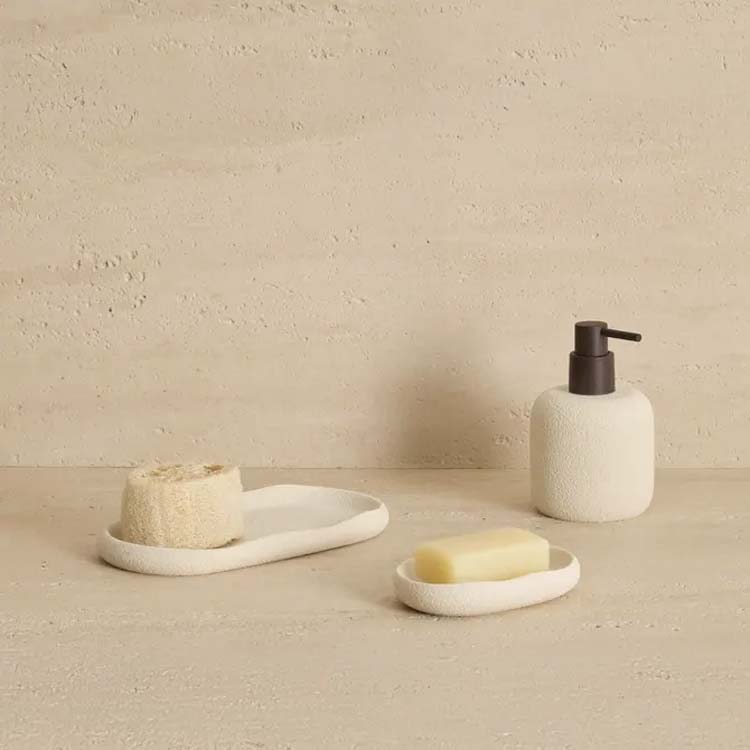 Plateau Owen polyresin beige 22,6x12,7x1,9cm