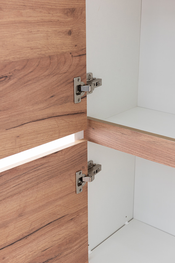 Kolomkast Treviso eik/wit hangend 160x35x30cm