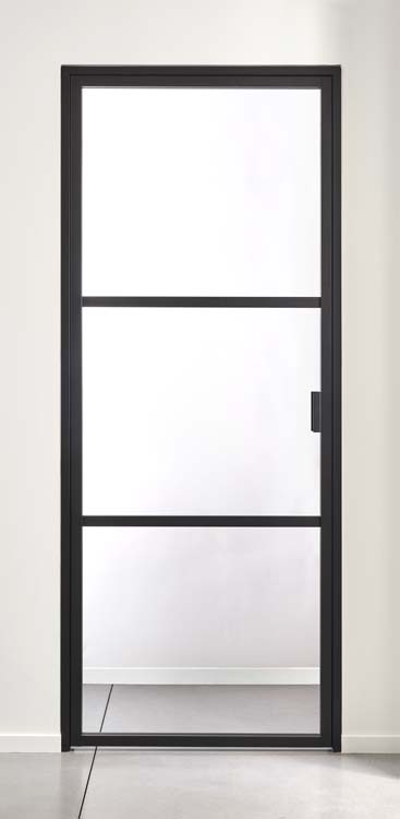 Porte intérieure en alu luxe Dimaro Nero 83x210cm