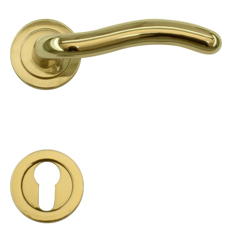 Poignée de porte pro latina cuivre rosace cylindre