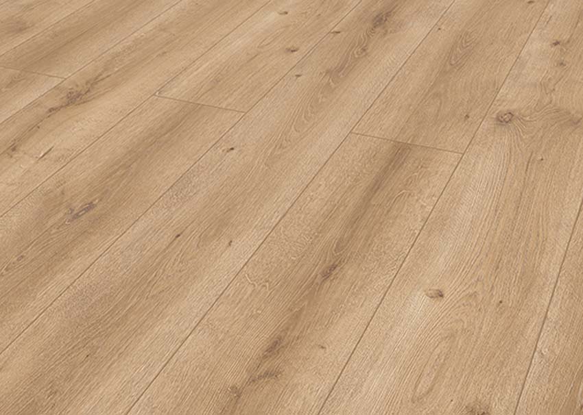 Stratifié 8mm chêne naturel crème 128,5x19,2cm
