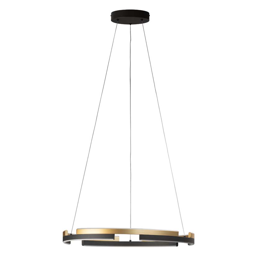 Luminaire suspendu - noir/or - Ø60cm - dimmable - 35W - 6500K - avec télécommande