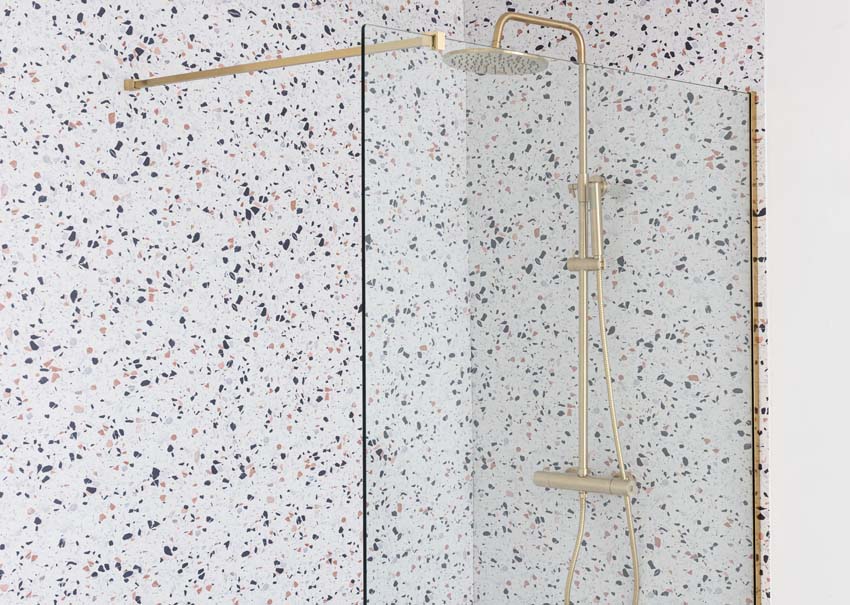 Panneau de douche Milo Slate aspect terrazzo 91,4x243,8c