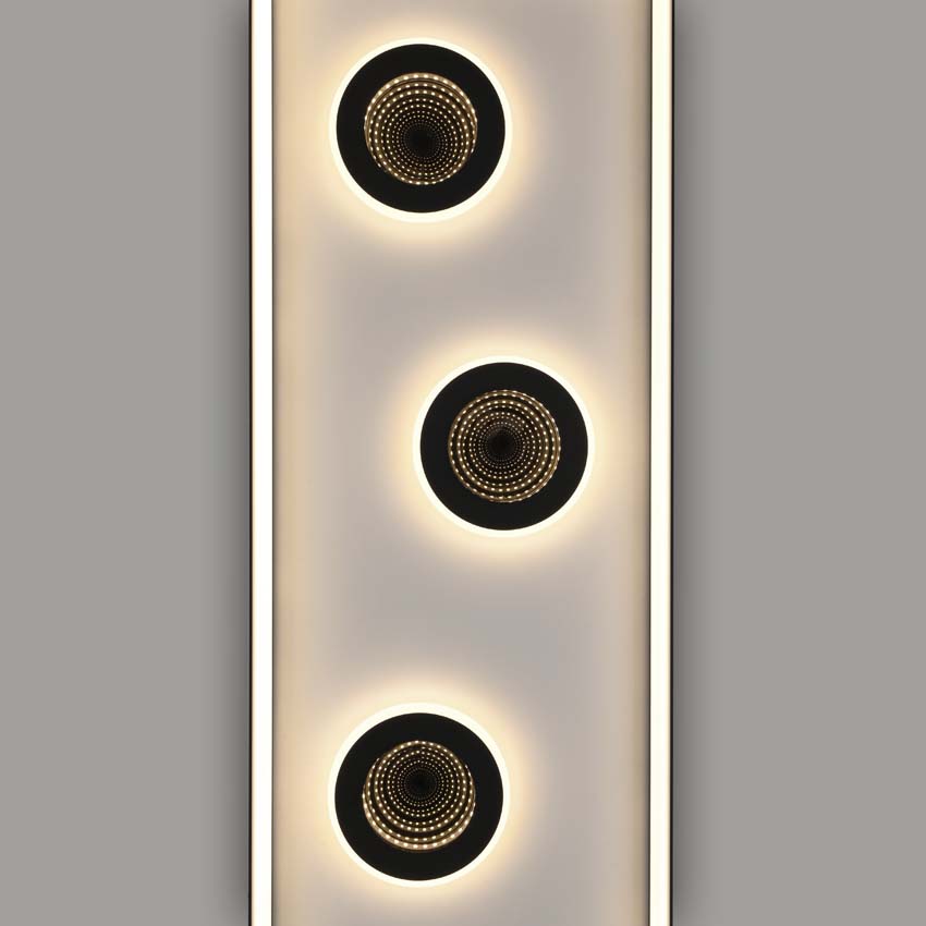 Plafonnier - noir - 100x30cm - dimmable - 32W - 2700-5000K - avec télécommande