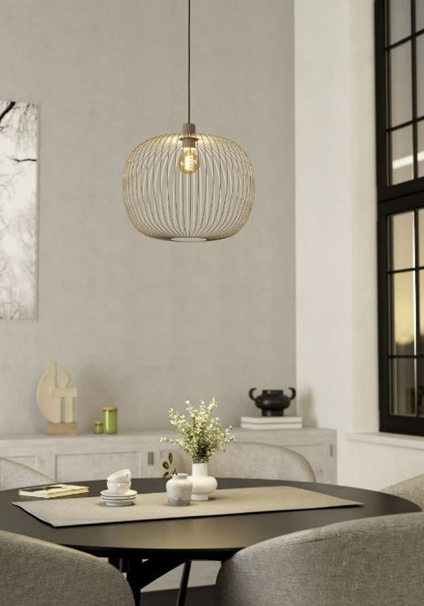 Suspension - sable - Ø45xH110cm - dimmable - E27 - 1x40W - ampoule non incluse