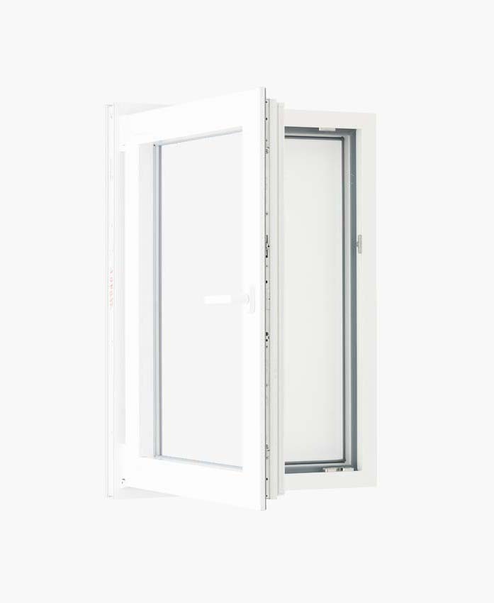 1-VL draaikiepraam pvc Deceuninck Elegant Inf. wit/wit B750xH1000 mm L