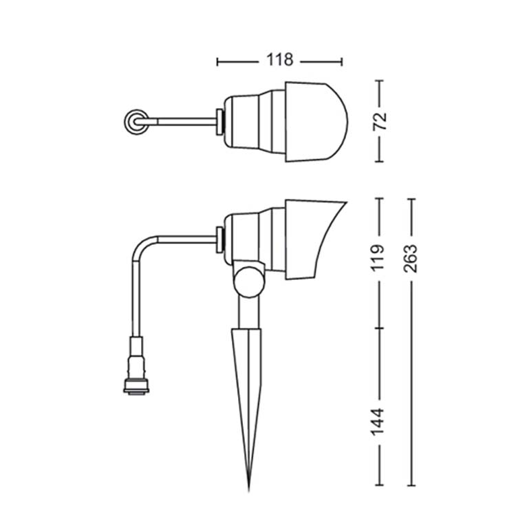 Eclairage extérieur set de 3 spots noirs avec piquet 600 lumen 2700K