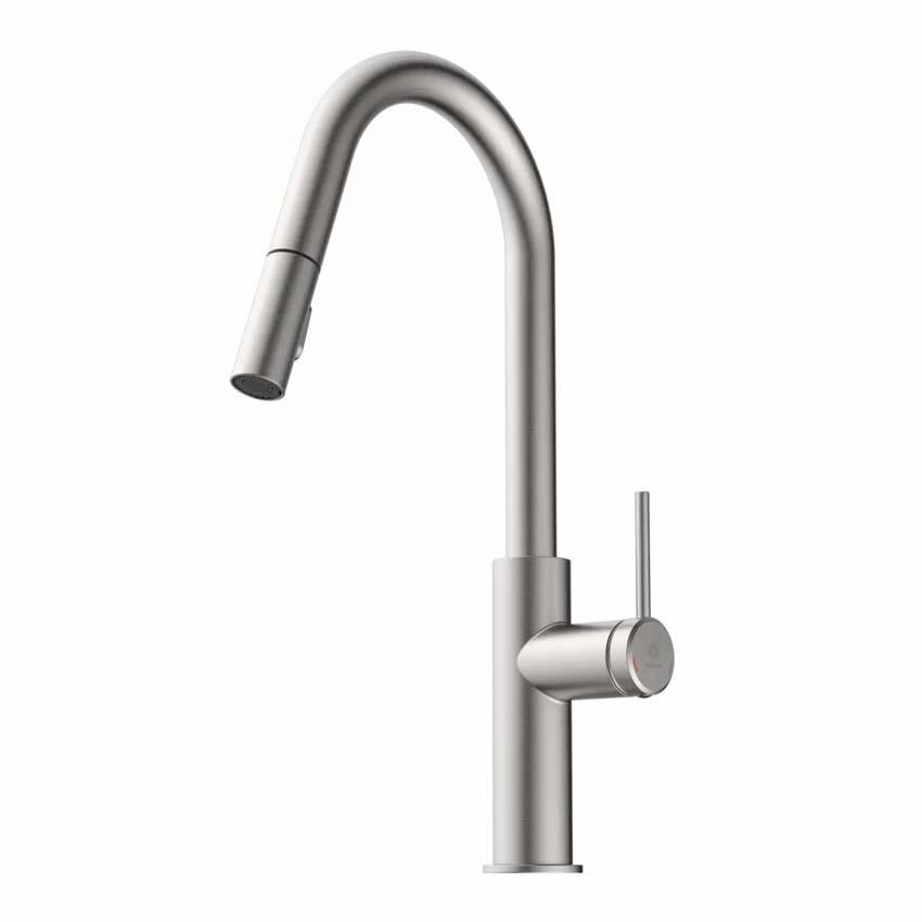 Robinet de cuisine Wasserwerk WK 13 Curve aspect inox avec bec extractible
