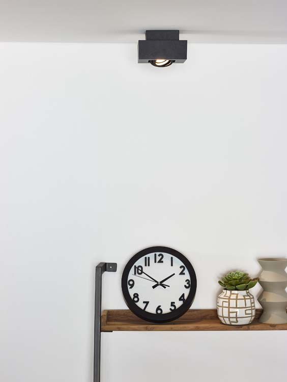 Plafonnier - noir - LED dimmable - GU10 - 5W - 2200/3000K