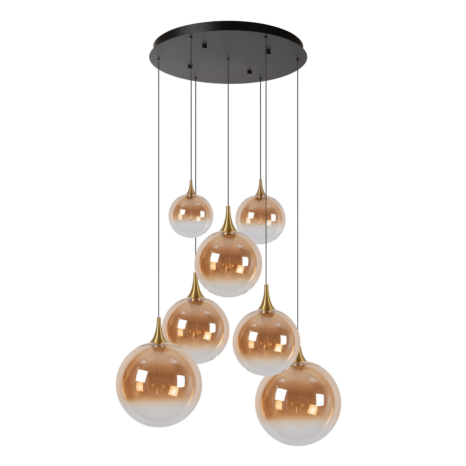 Lucide Premium Gisela - Hanglamp - Ø84cm - LED Dimb. - 2700K - Met vervangbare LED-module - Amber