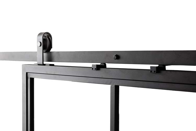 Complete enkele stalen schuifdeur Tyra 8R 93x213,4cm + rail zwart