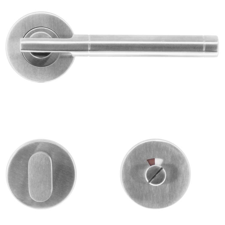 Poignée de porte pro bozen inox plus avec serrure toilette
