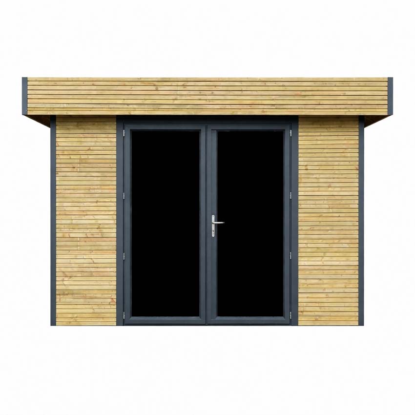 Studio de jardin Amelia M bois de pin naturel 300x300x236cm double porte