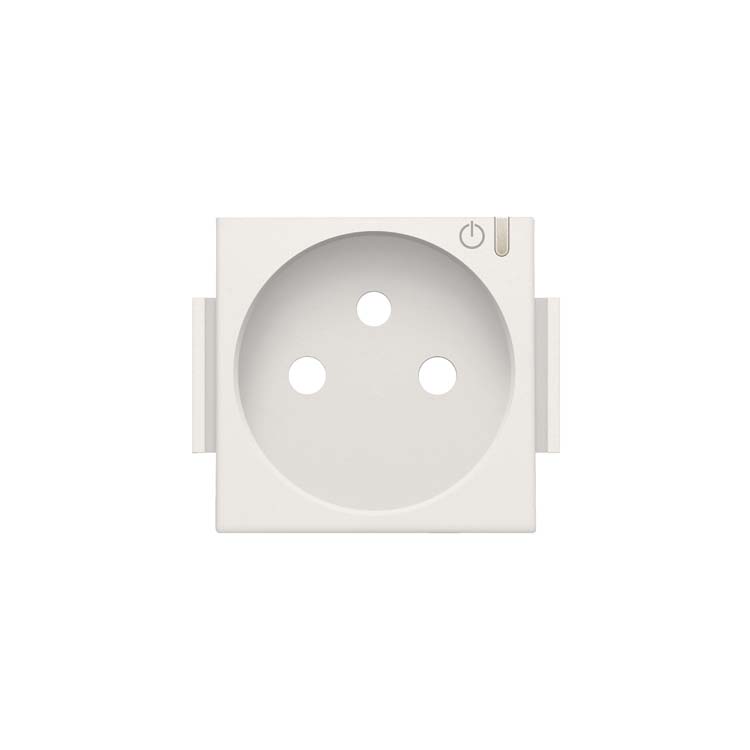 Niko Home Control afwerkingsset voor stopcontact met penaarde en bedieningsknop wit
