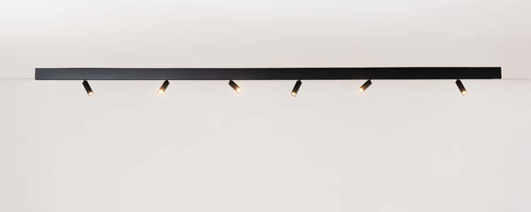 Railverlichting design Béa zwart set 2,9m 6 spots 6x4W