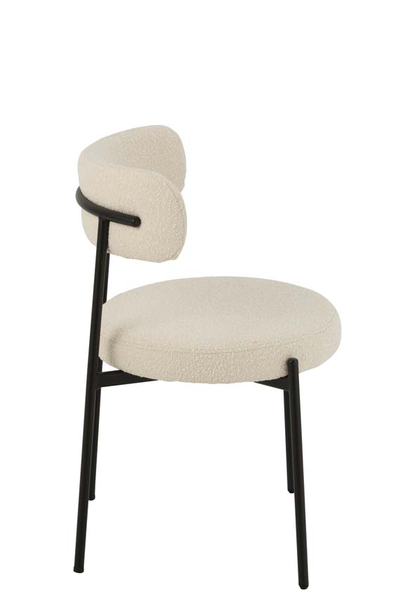 Chaise Boucle blanche 51x52x77cm