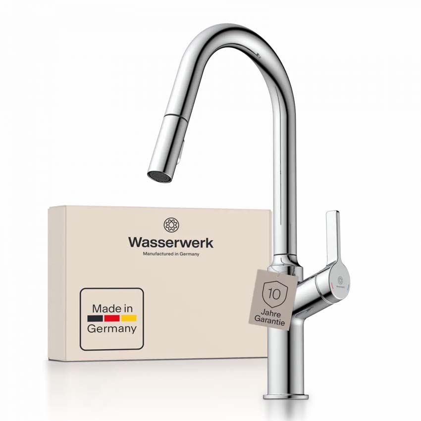 Robinet de cuisine Wasserwerk WK 12 chrome avec bec extractible