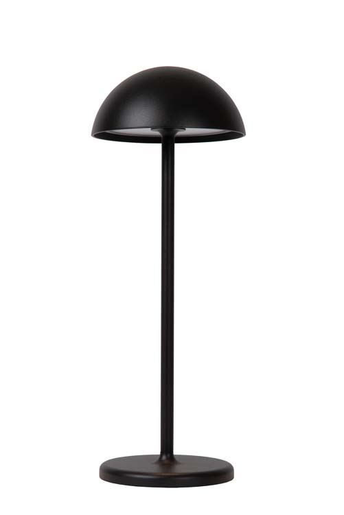 Lucide JOY - Oplaadbare Tafellamp Buiten - Accu/Batterij - Ø 12 cm - LED Dimb. - 1x1,5W 3000K - IP54 - Zwart