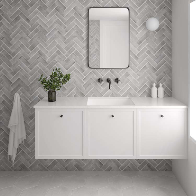 Carrelage sol/mur Nono amber grey mat 5x15cm