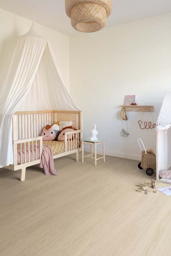 Vinyl vloer Floorify Popcorn plank 4mm beige eik 121,9x17,8cm