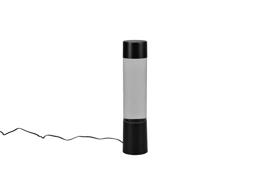 Lampe de table eau/paillettes - noir - Ø7,5x34cm - LED - 1x0,9W - RGB