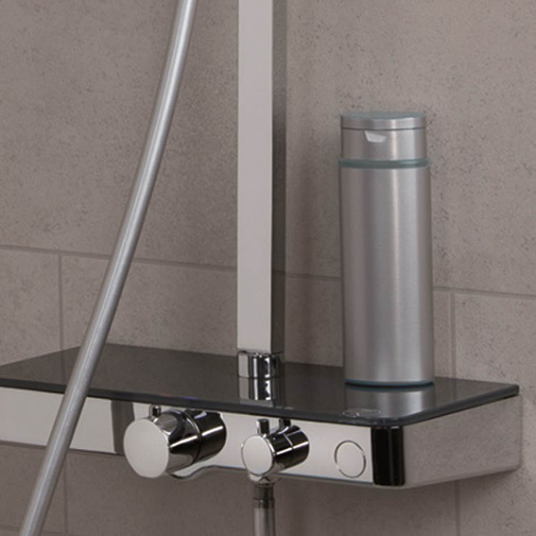 Douchesysteem thermostatisch Olfa chroom-antraciet Douchesysteem thermostatisch Olfa chroom-antraciet