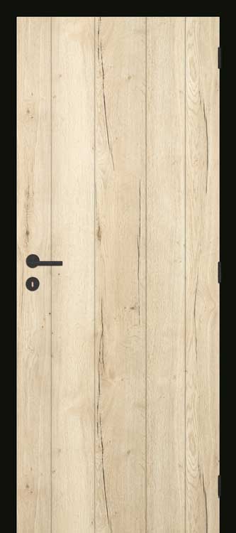Complete binnendeur Realwood Oak 201,5x73cm tubespaan omkeerbaar + zwarte deurkast 16,5cm