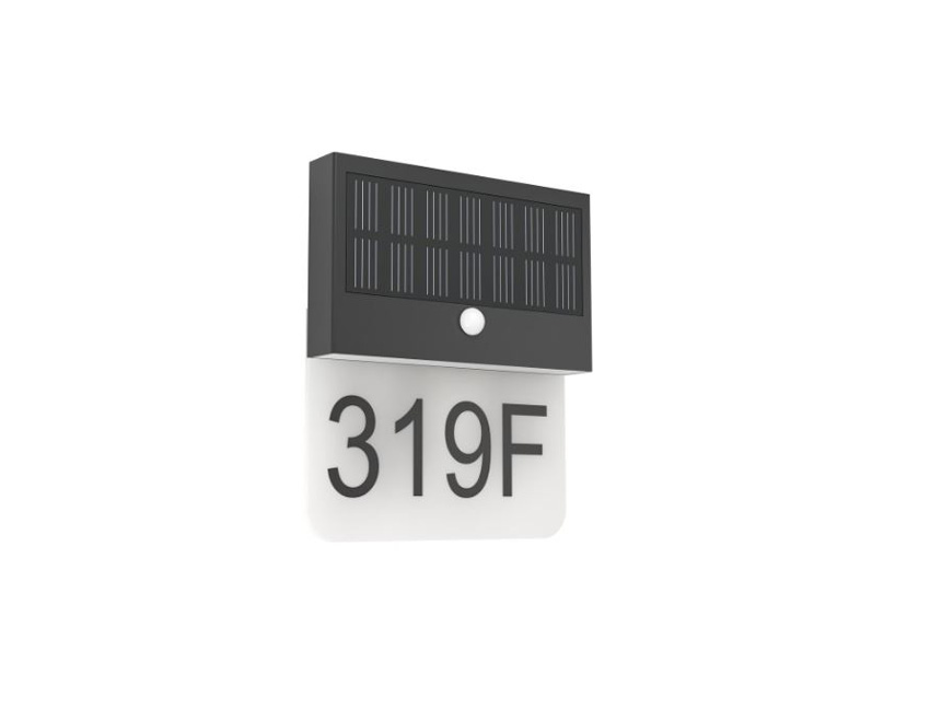 Applique murale - noir - 20x3,5x23cm - LED - 1x6W - 3000K - Solaire avec détecteur de mouvement