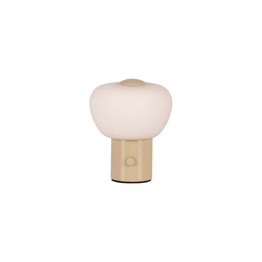 Lucide Essential Gustav - Lampe de table rechargeable - Batterie/Pile - H9,5cm - LED dimmable - 1x0,8W 2700K - Beige