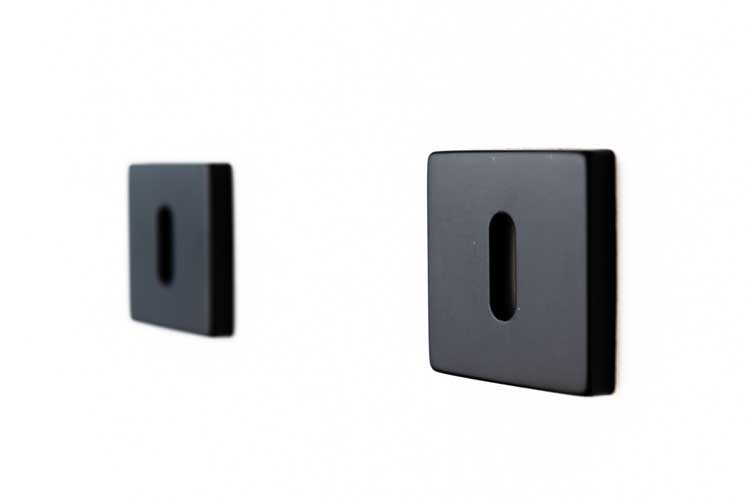 Poignée de porte Felipe noir mat carré 1 paire
