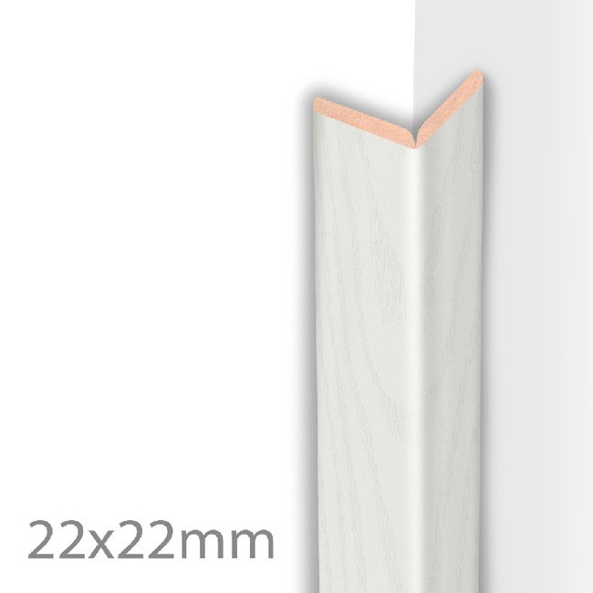 Kniklijst mdf 22x22x2600mm kristal wit