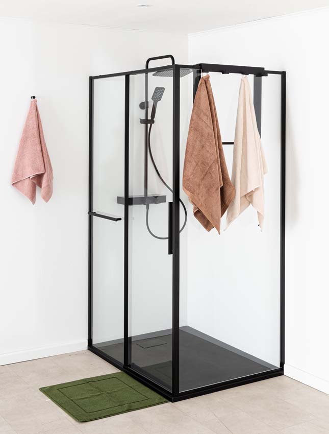 Doucheschuifdeur Ulani zwart 138-140x200cm