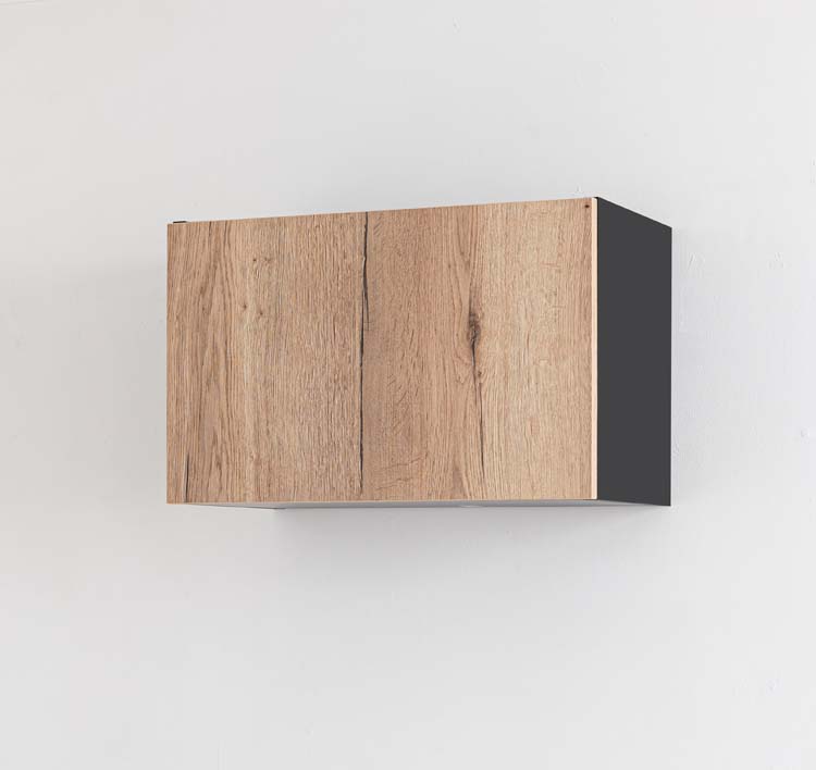 Armoire de cuisine Plenti pour hotte aspirante noire/aspect bois 60x38cm