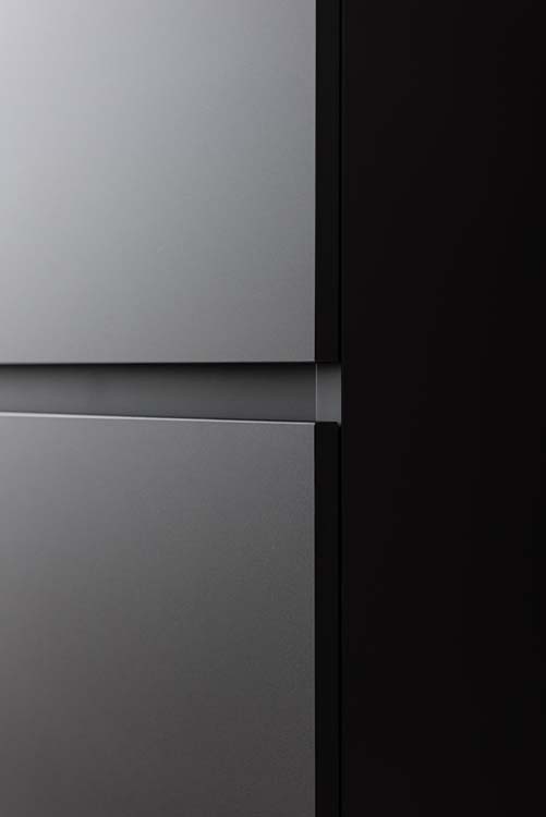 Meuble de salle de bain Puro debout noir mat 1200 mm
