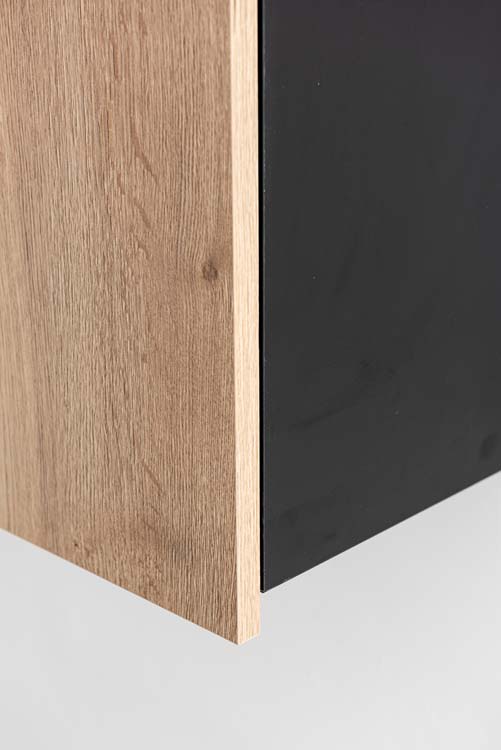 Keukenkast Plenti hangkast zwart/houtlook 60x78cm