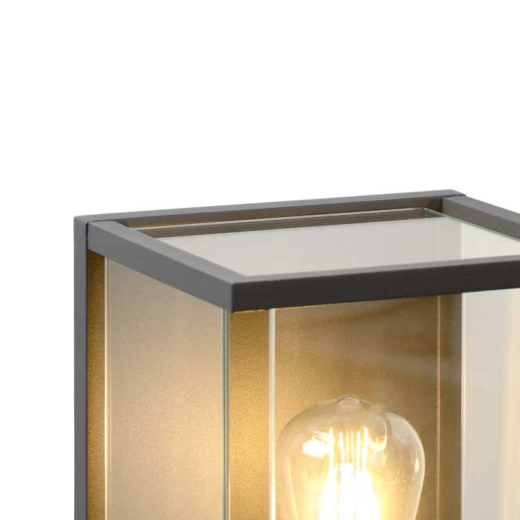 Wandlamp buiten - antraciet - E27 - IP54 - vierkant