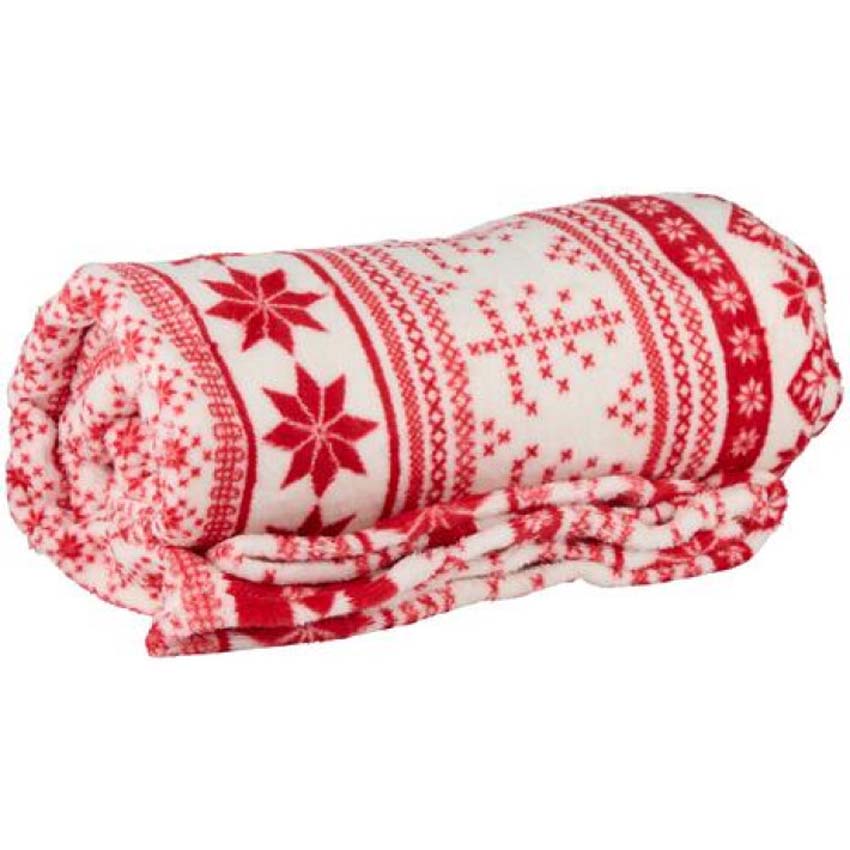Plaid Articasa x-mas flanelle beige/blanc/rouge 200x150cm Plaid Articasa x-mas flanelle beige/blanc/rouge 200x150cm