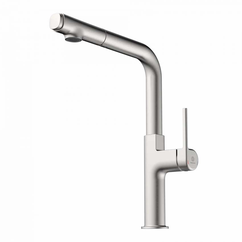 Robinet de cuisine Wasserwerk WK 11 aspect inox avec bec extractible