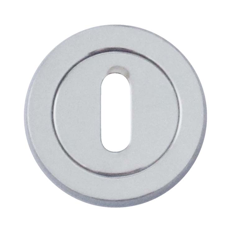 Entrée de clé rond rosace tournante chrome