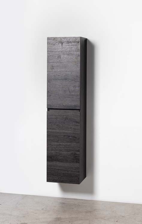 Armoire colonne Dotan chêne foncé suspendue 185x40x32cm