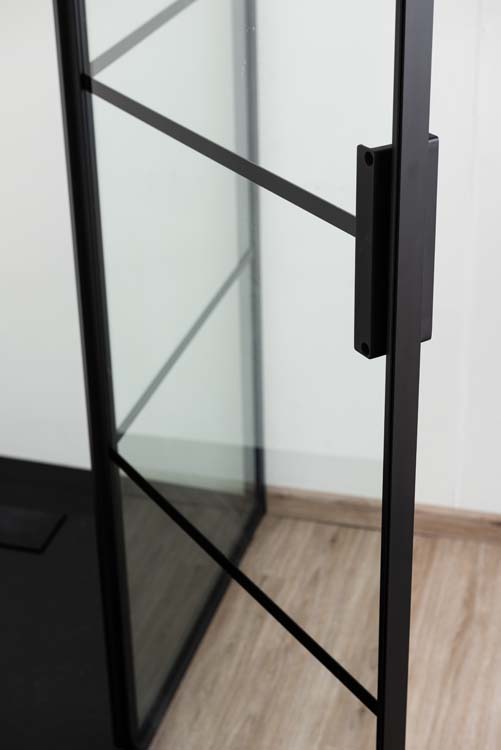 Douchedraaideur met vast deel Ulysses zwart 140x200cm